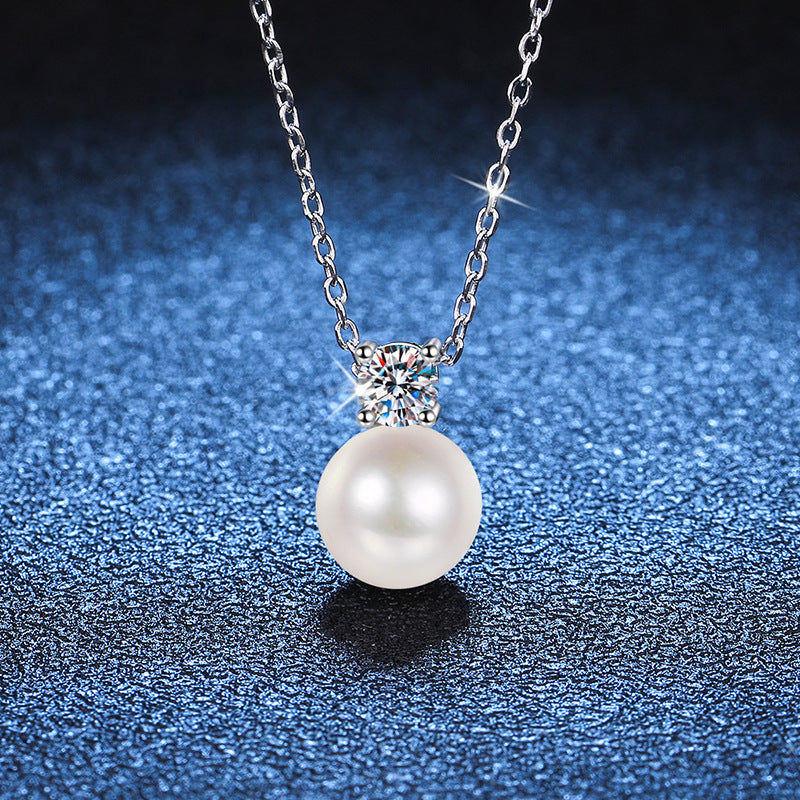 Pearl Drop Sparkle Pendant Necklace