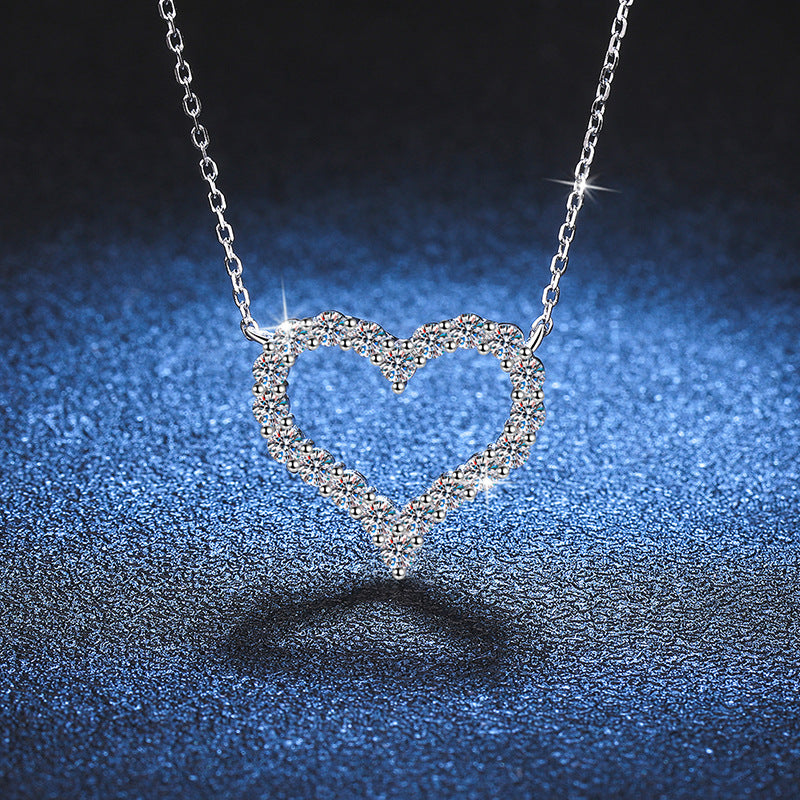 Heartline Halo Sparkle Pendant Necklace