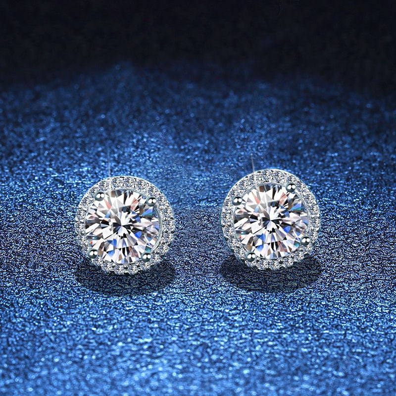 Halo Round Classic Stud Earrings