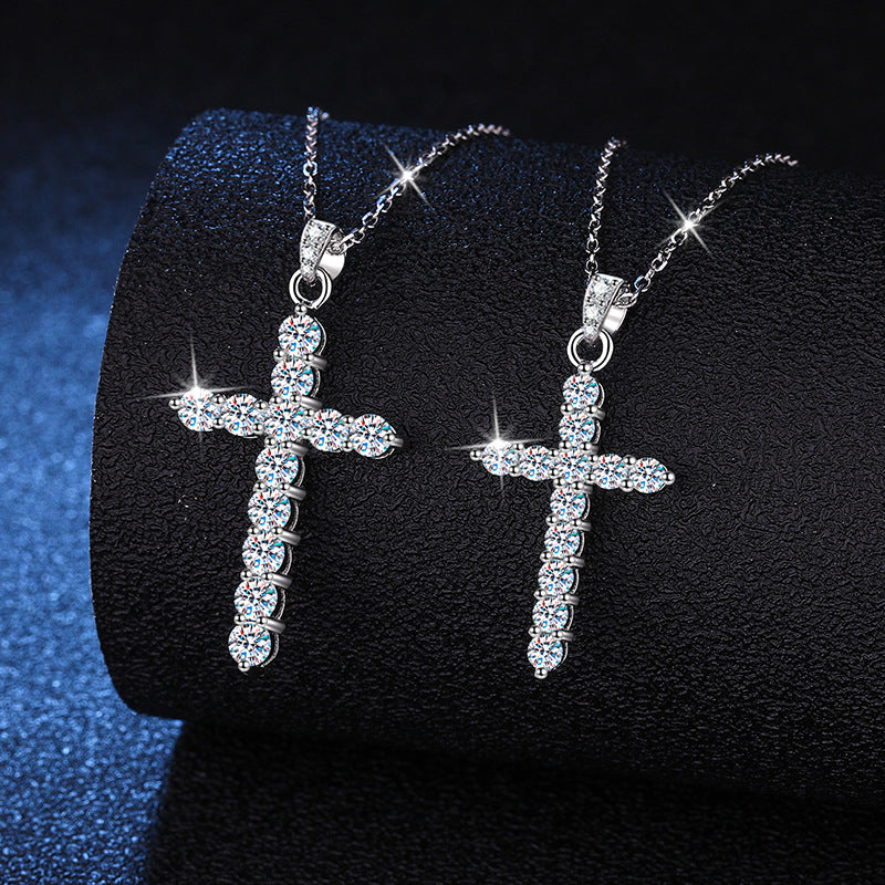 Crossline Sparkle Pendant Necklace