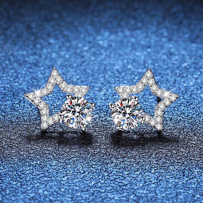 Star Outline Sparkle Stud Earrings