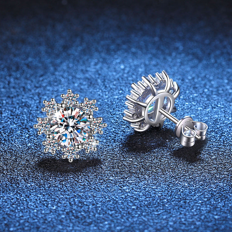 Snowflower Cluster Stud Earrings