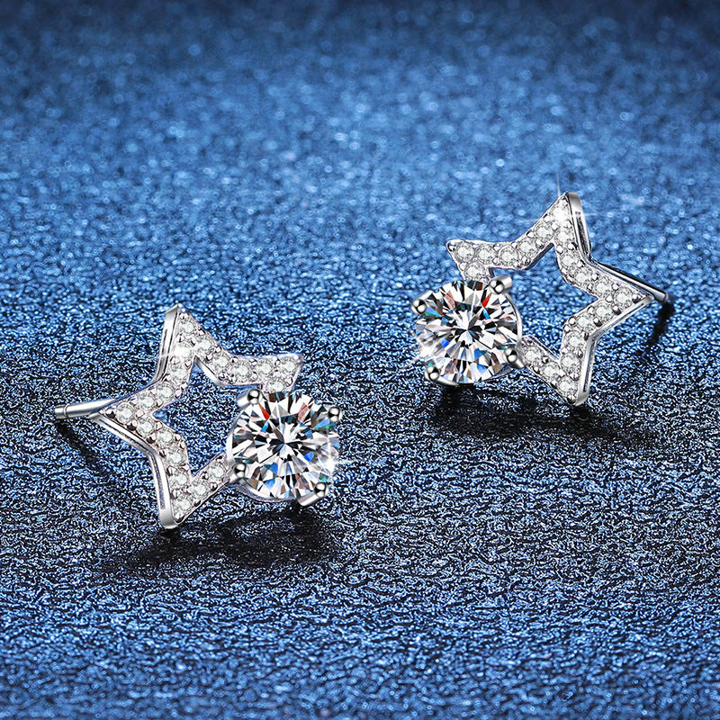Star Outline Sparkle Stud Earrings