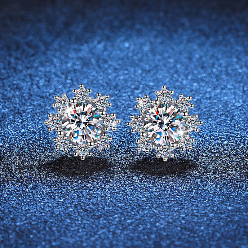 Snowflower Cluster Stud Earrings