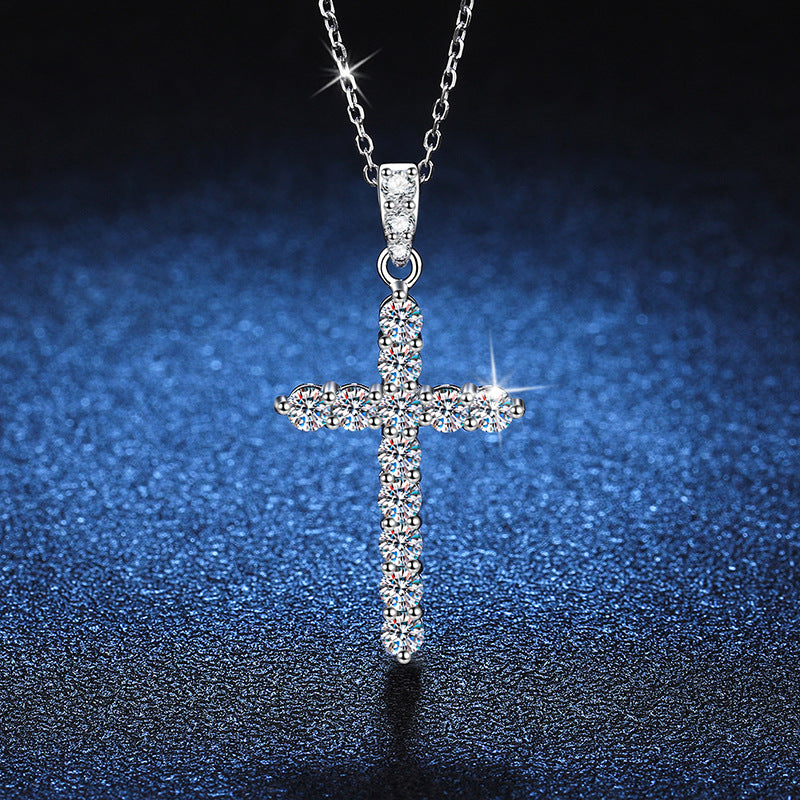 Crossline Sparkle Pendant Necklace