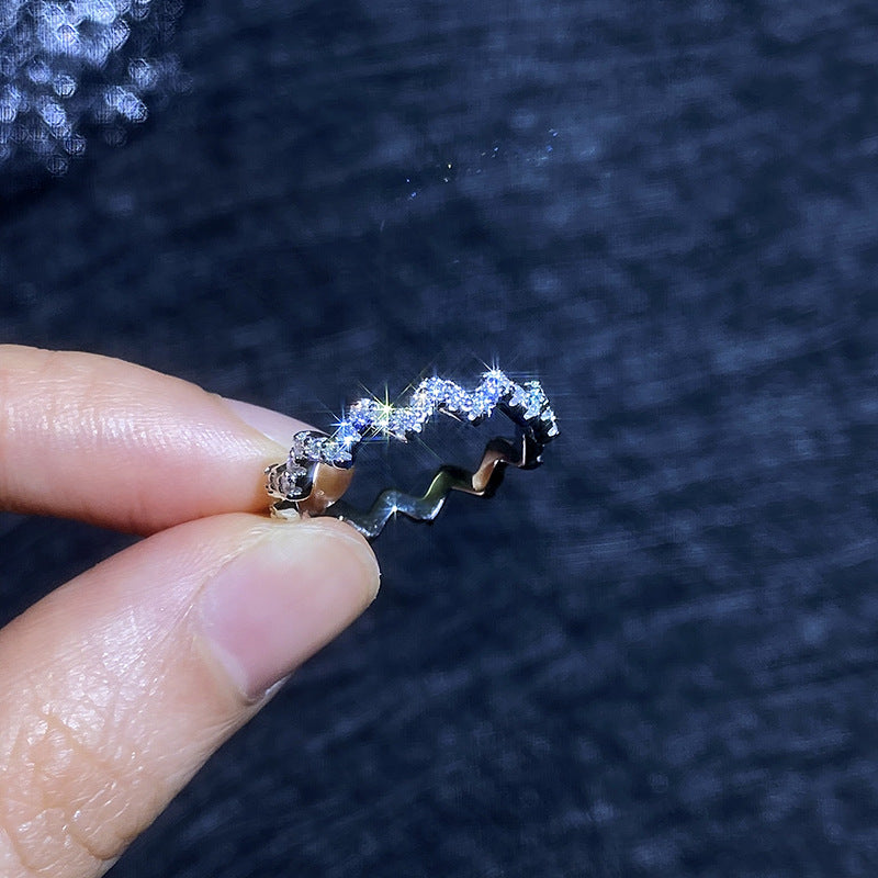 Wave Atelier Chevron Sparkle Band Ring