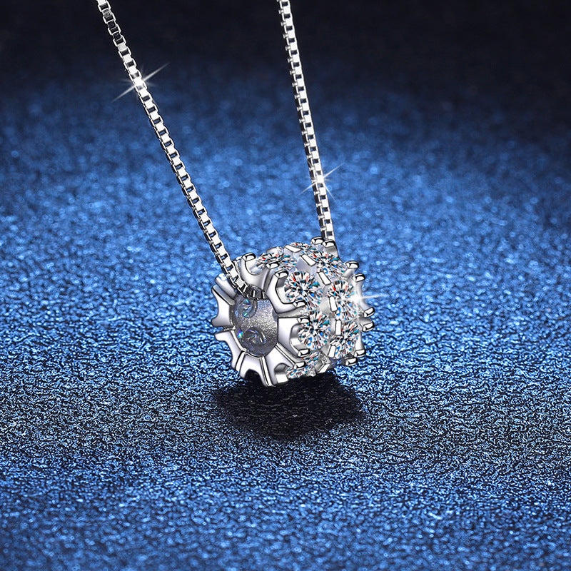 Crown Cushion Sparkle Pendant Necklace