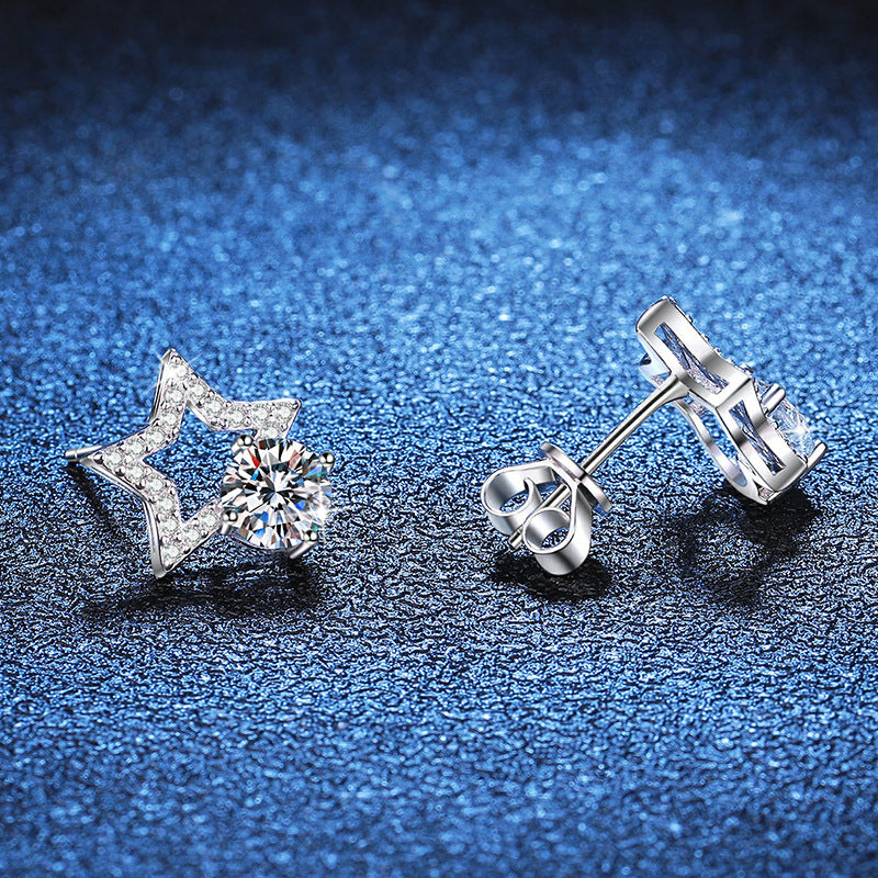 Star Outline Sparkle Stud Earrings