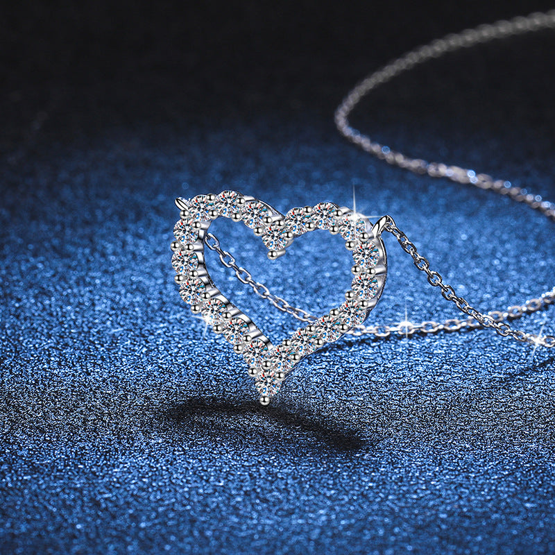 Heartline Halo Sparkle Pendant Necklace