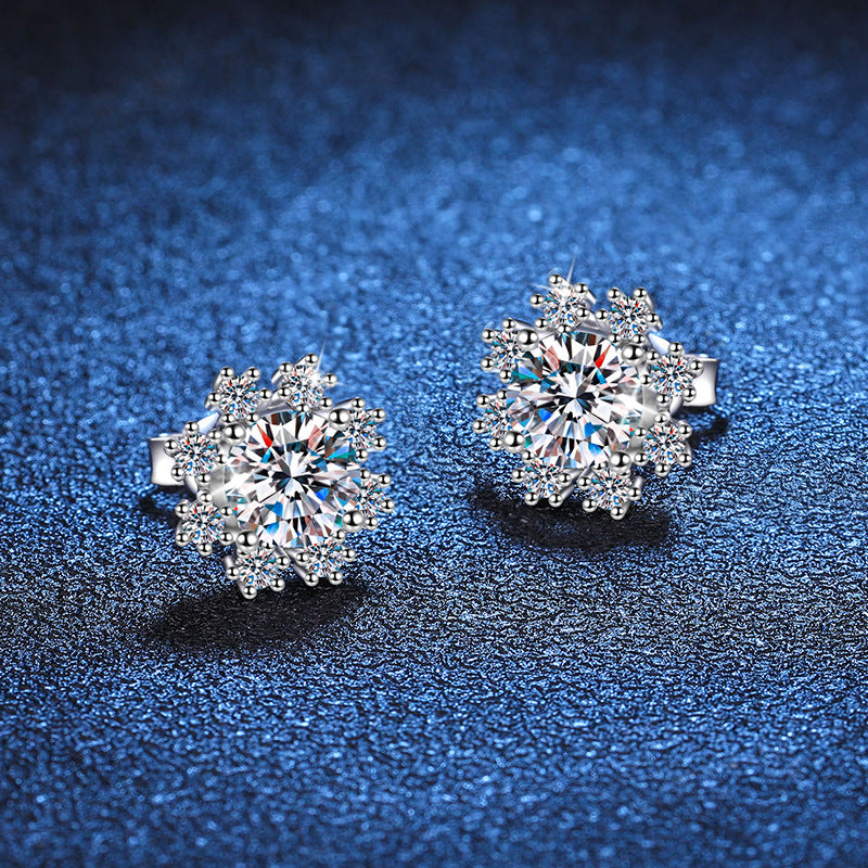 Snowflower Cluster Stud Earrings