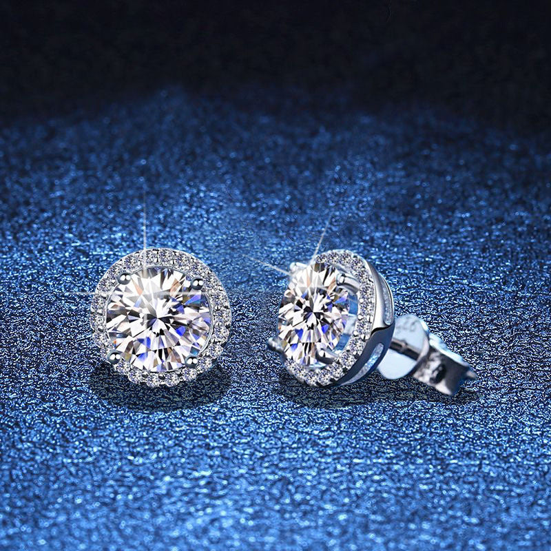 Halo Round Classic Stud Earrings