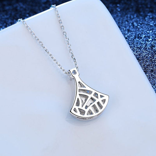 Ginkgo Fan Sparkle Pendant Necklace