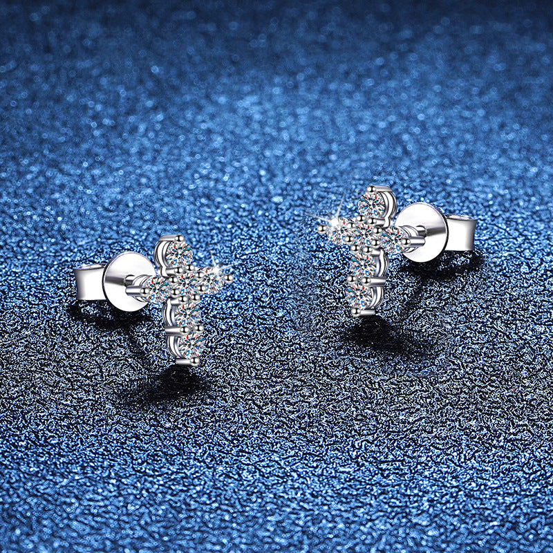 Cross Sparkle Stud Earrings