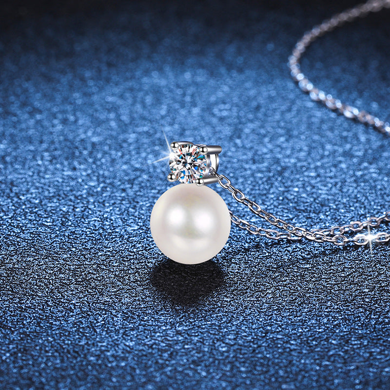 Pearl Drop Sparkle Pendant Necklace