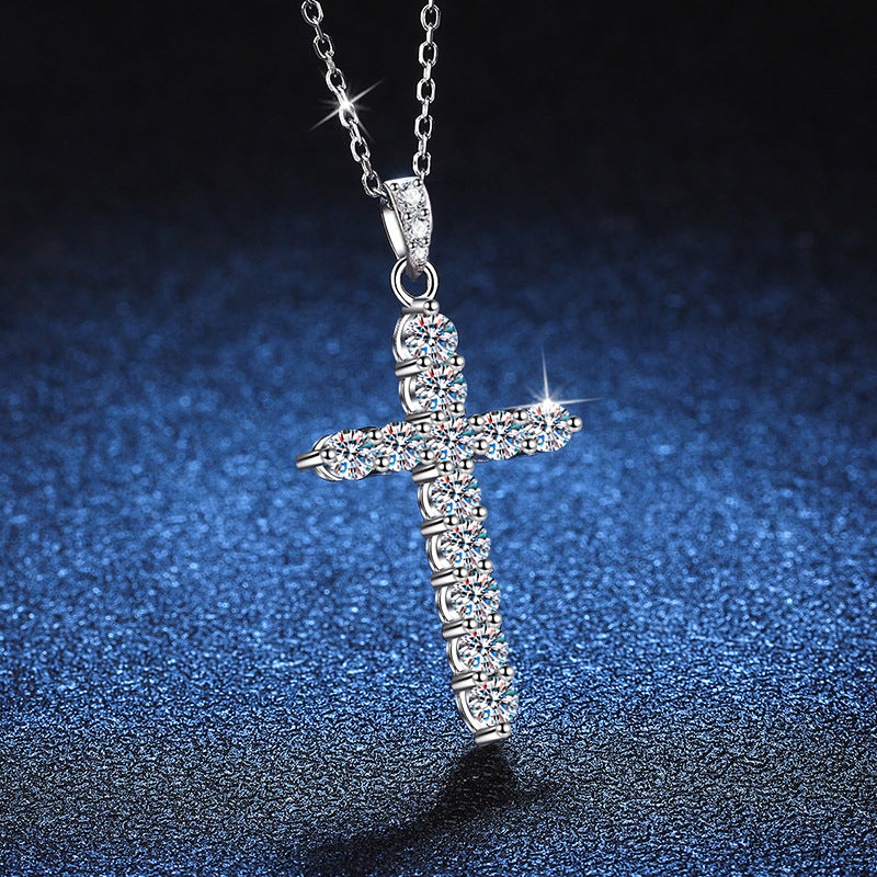 Crossline Sparkle Pendant Necklace