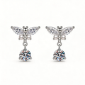 Pearl Butterfly Drop Sparkle Stud Earrings