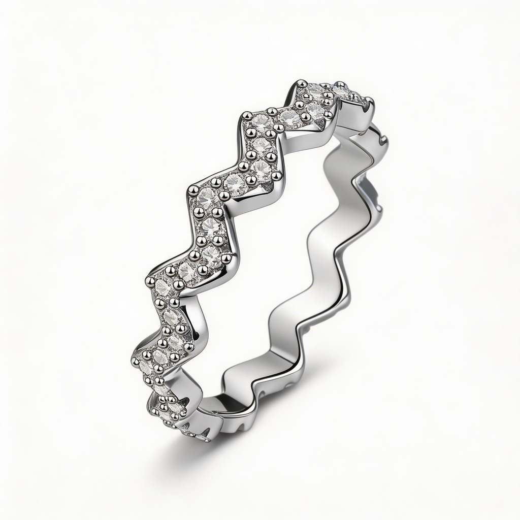 Wave Atelier Chevron Sparkle Band Ring