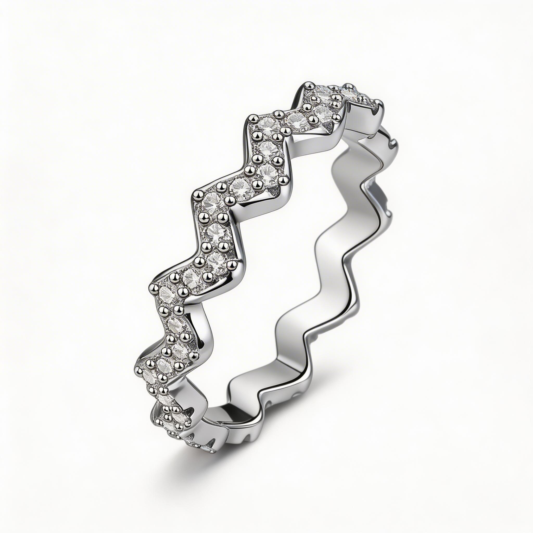 Wave Atelier Chevron Sparkle Band Ring