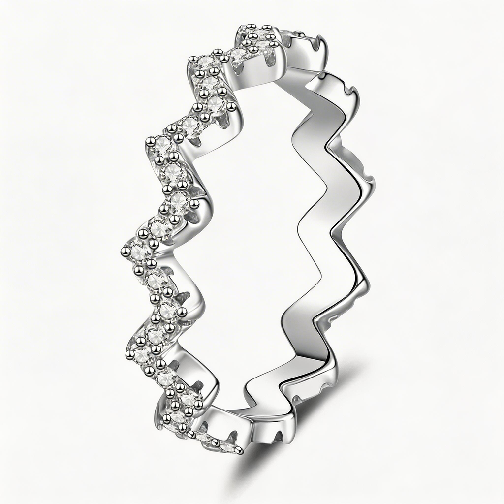 Wave Atelier Chevron Sparkle Band Ring