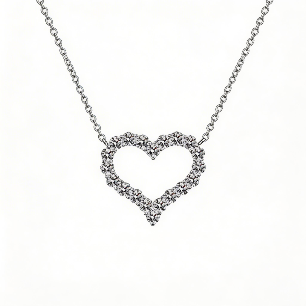 Heartline Halo Sparkle Pendant Necklace