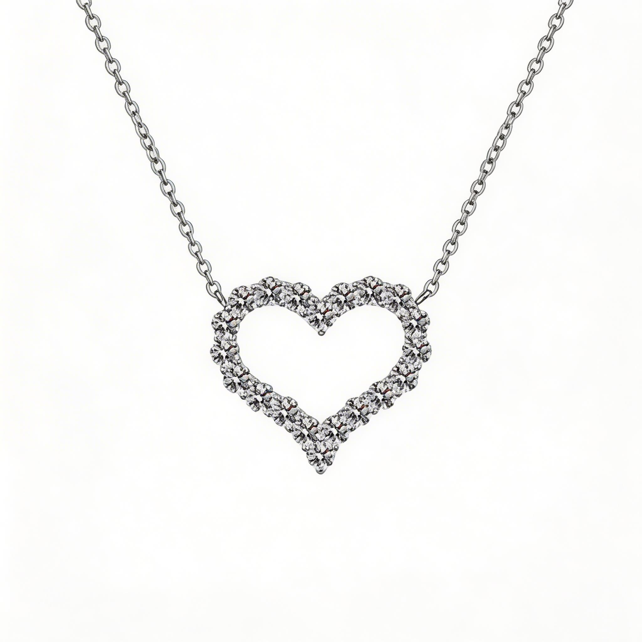 Heartline Halo Sparkle Pendant Necklace