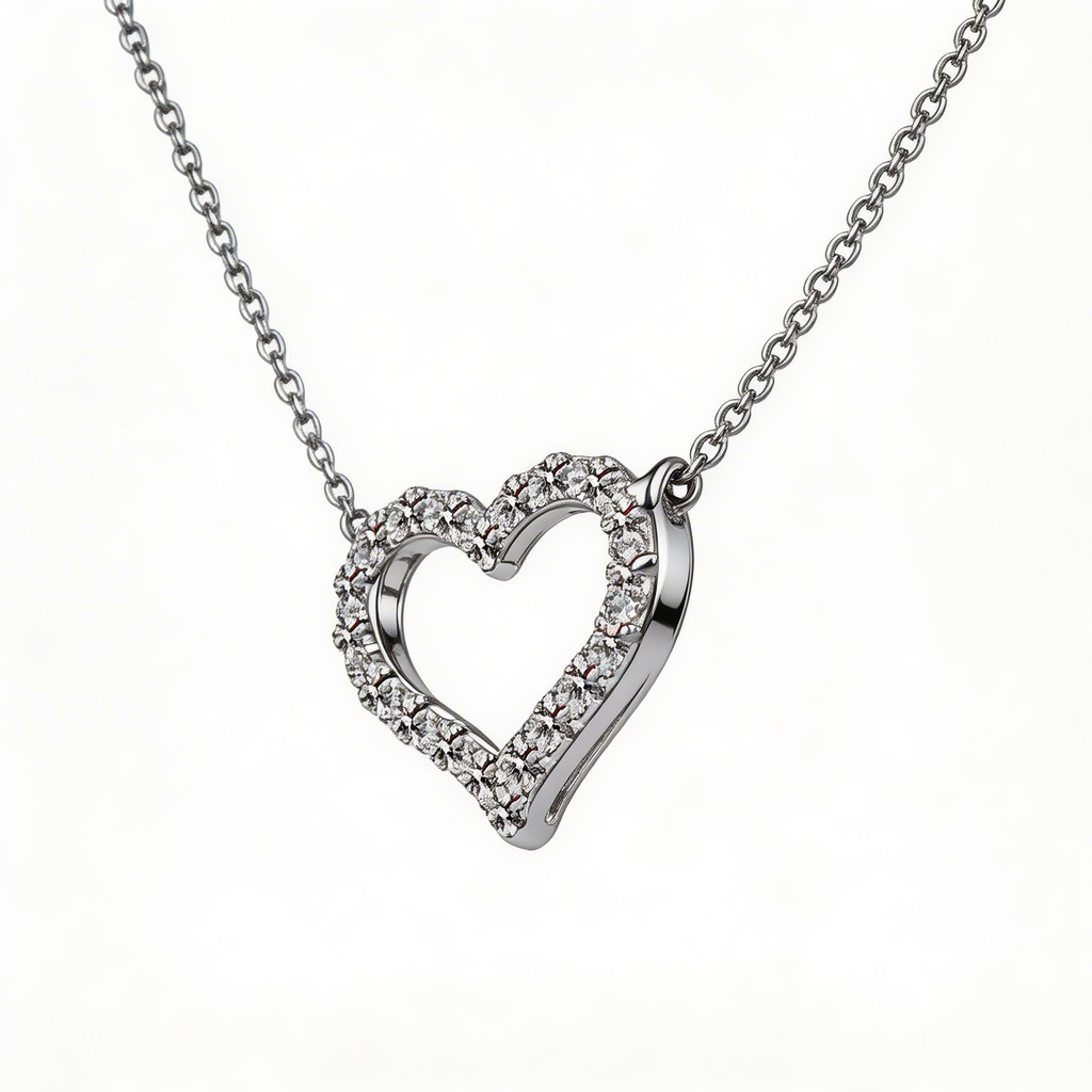Heartline Halo Sparkle Pendant Necklace