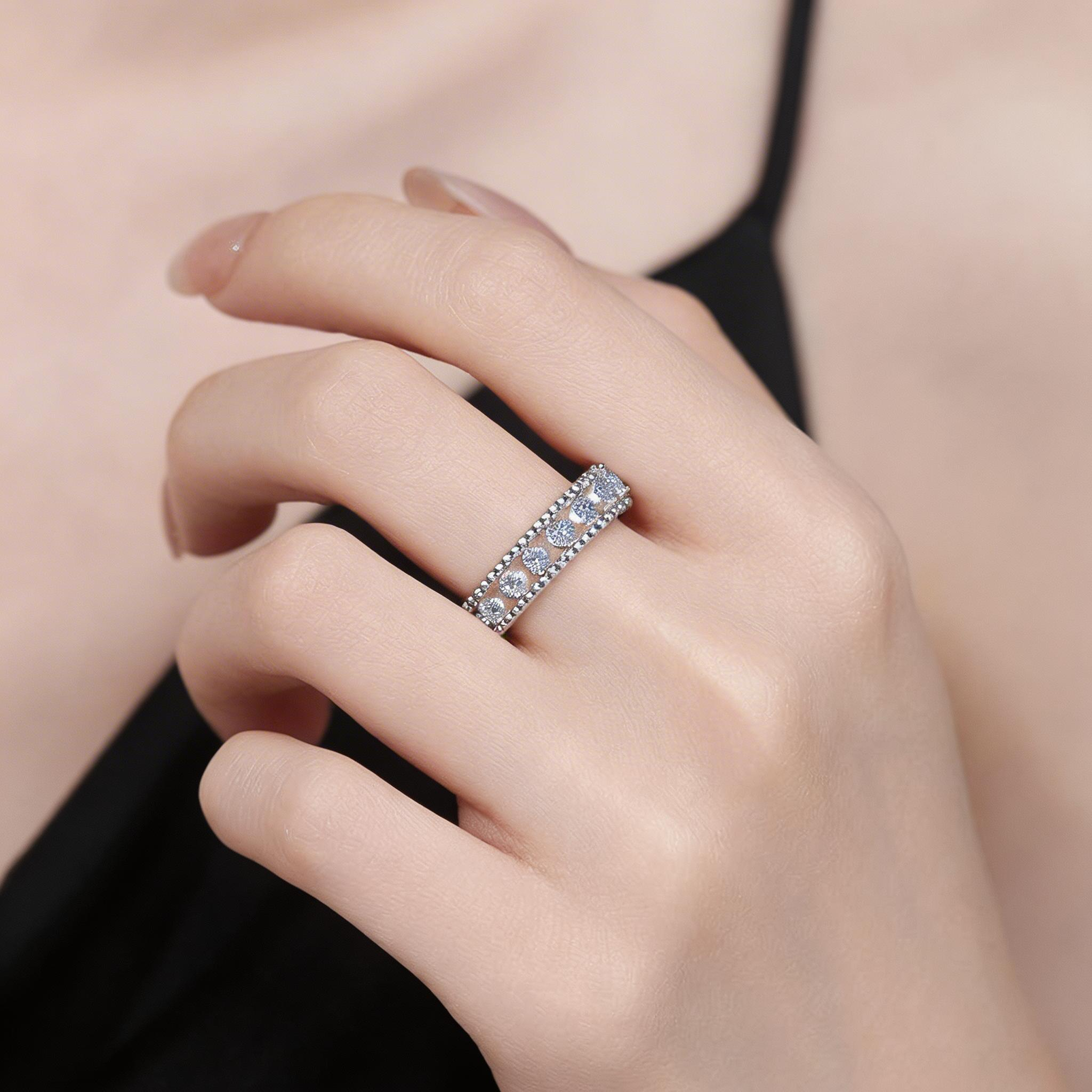 Starlit Row Eternity Sparkle Band Ring