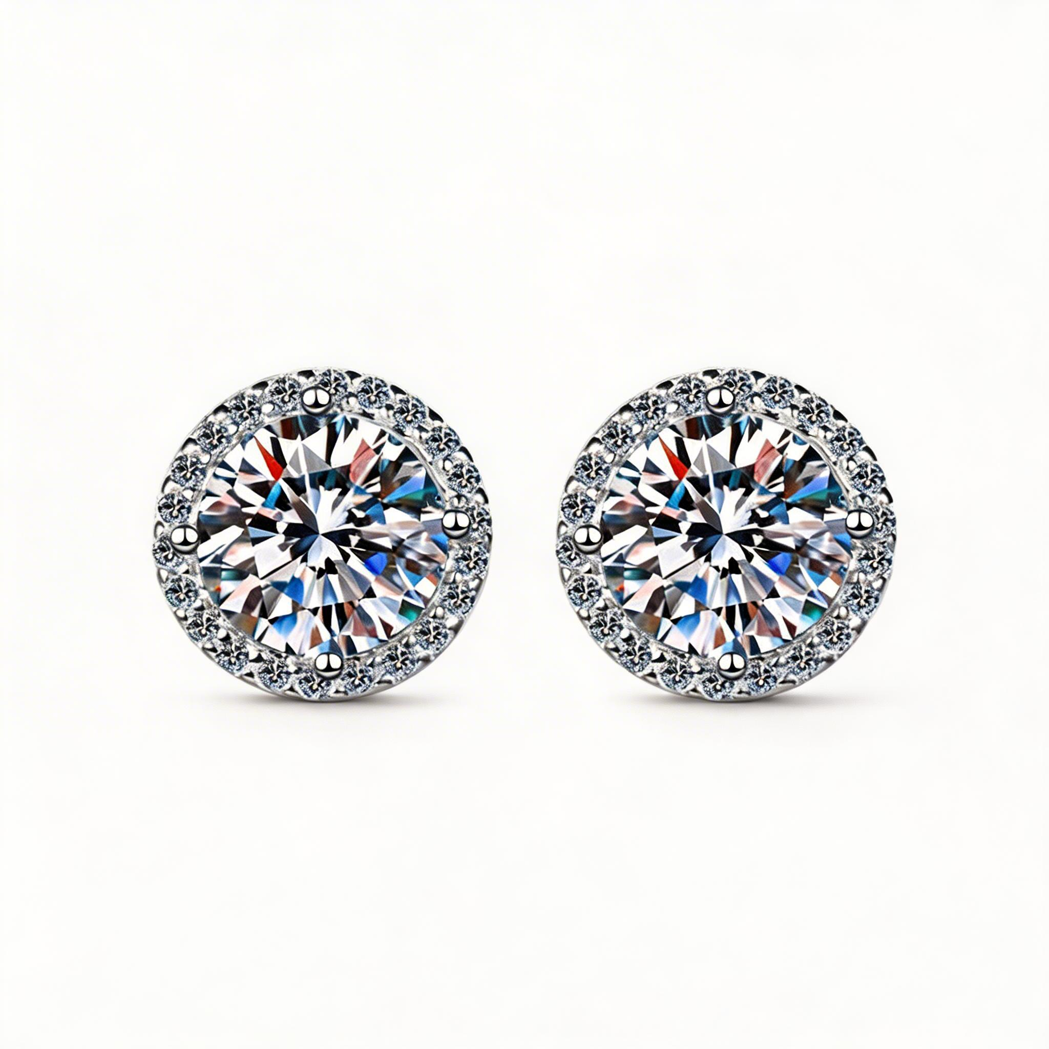 Halo Round Classic Stud Earrings