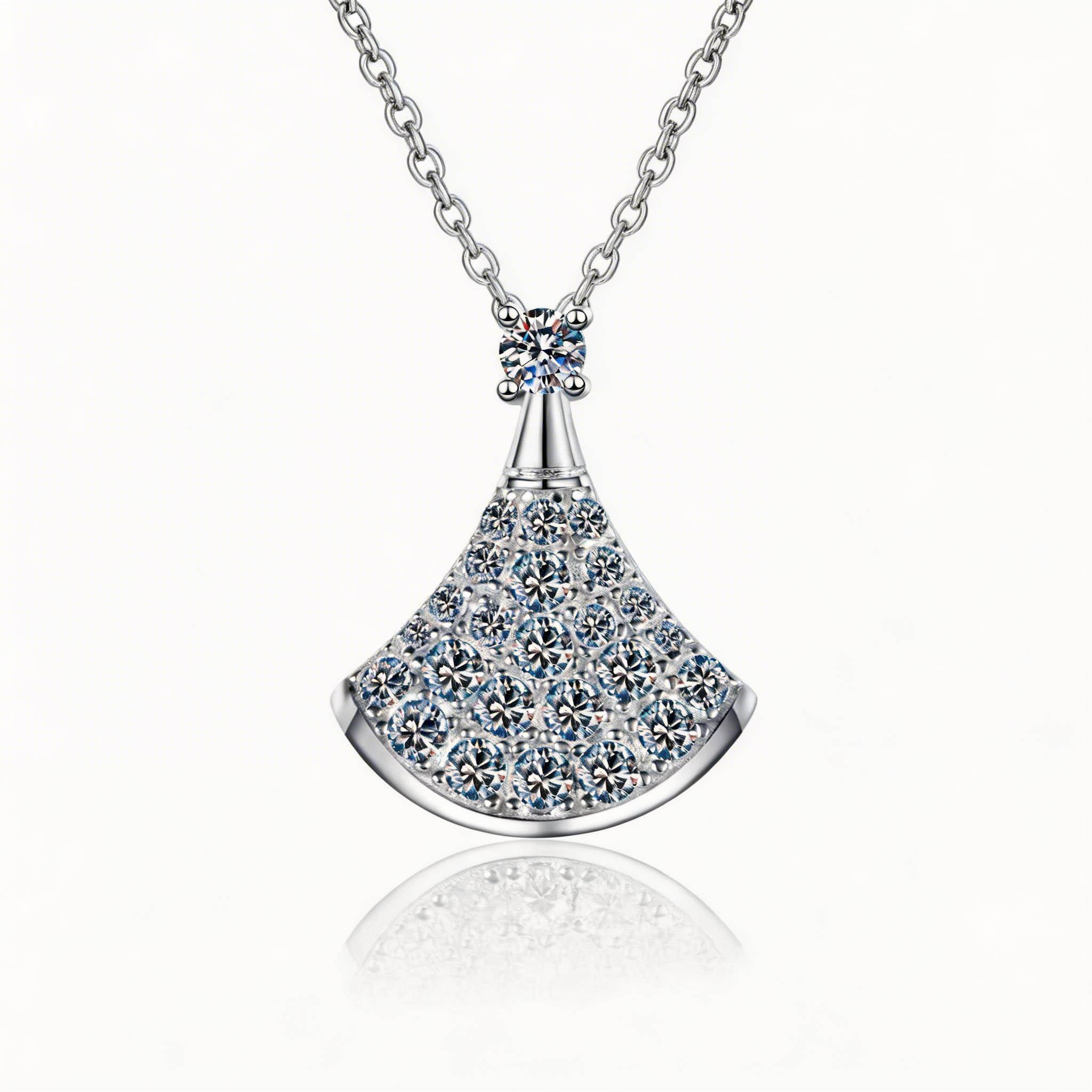 Ginkgo Fan Sparkle Pendant Necklace