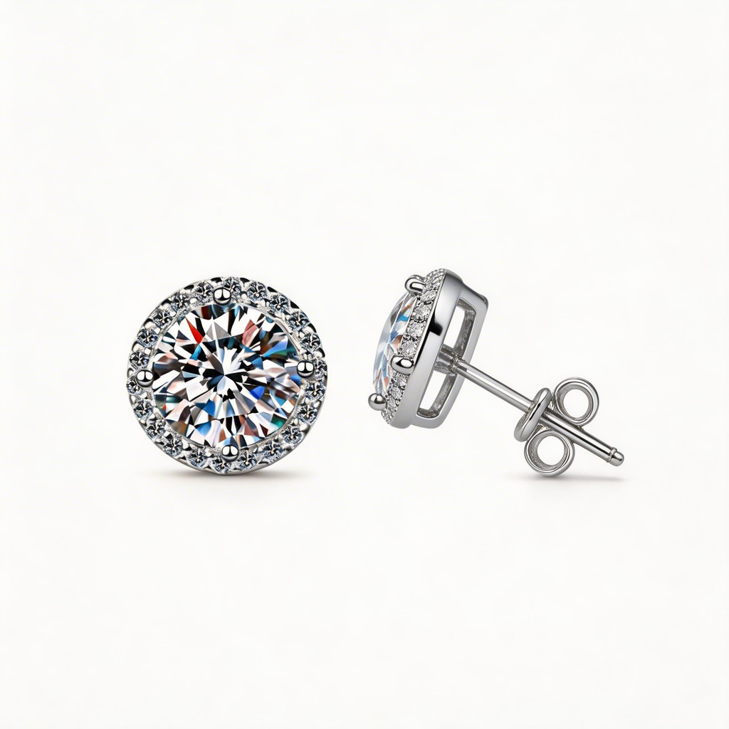 Halo Round Classic Stud Earrings