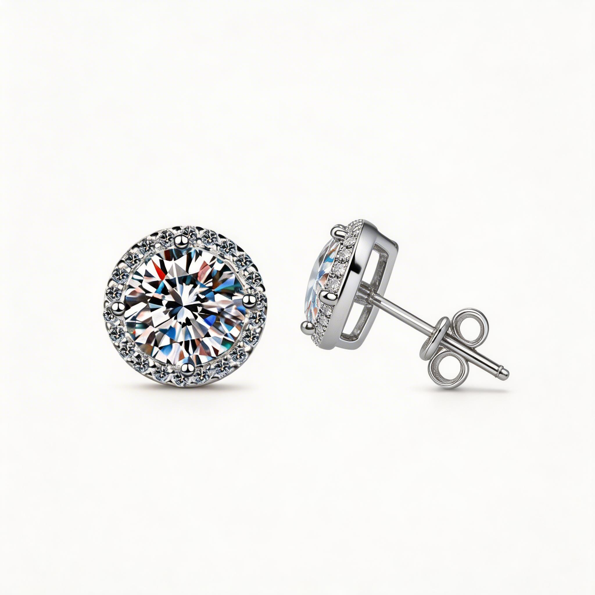 Halo Round Classic Stud Earrings