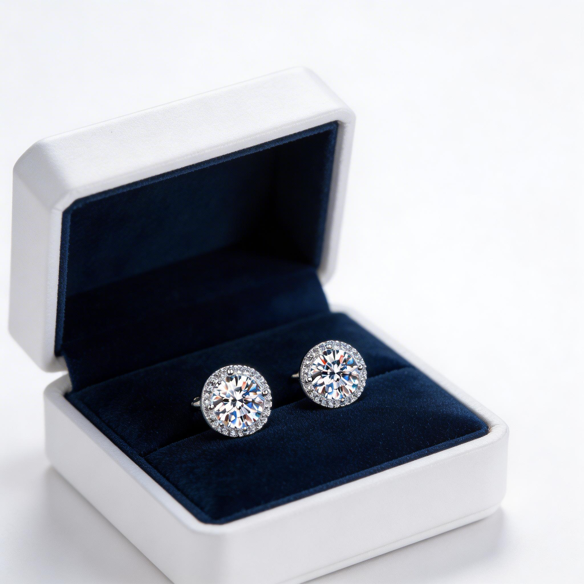 Halo Round Classic Stud Earrings