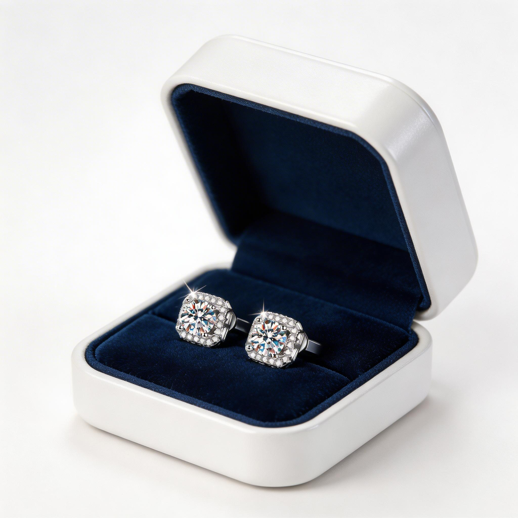 Cushion Halo Luxe Stud Earrings