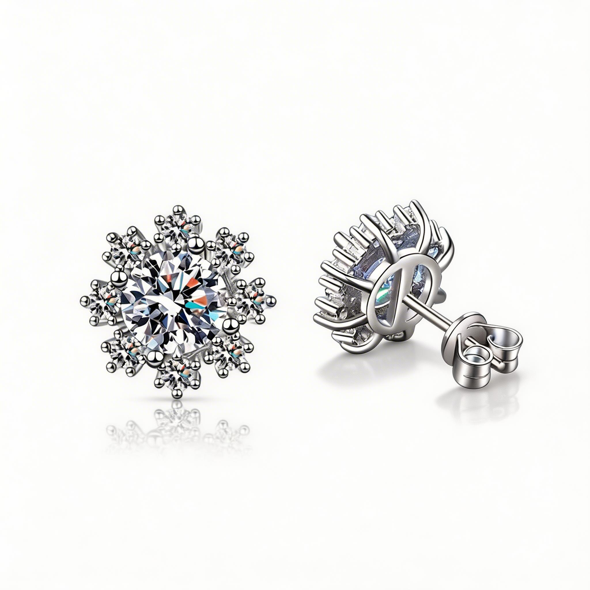 Snowflower Cluster Stud Earrings
