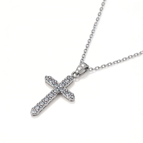 Crossline Sparkle Pendant Necklace