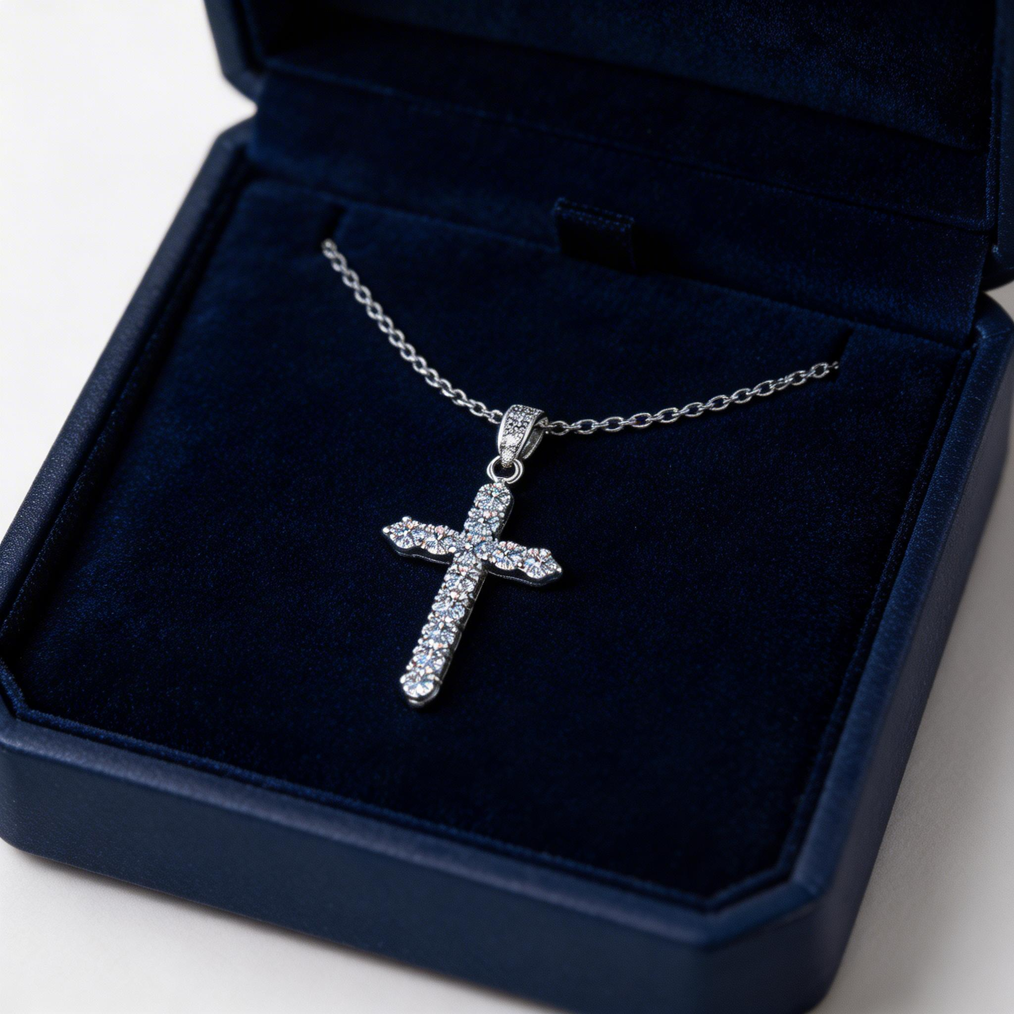 Crossline Sparkle Pendant Necklace