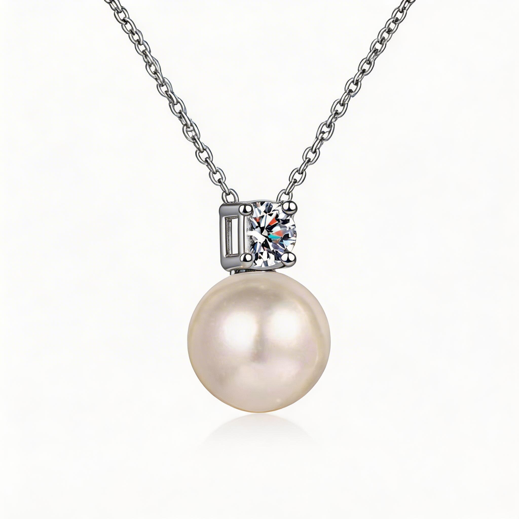 Pearl Drop Sparkle Pendant Necklace