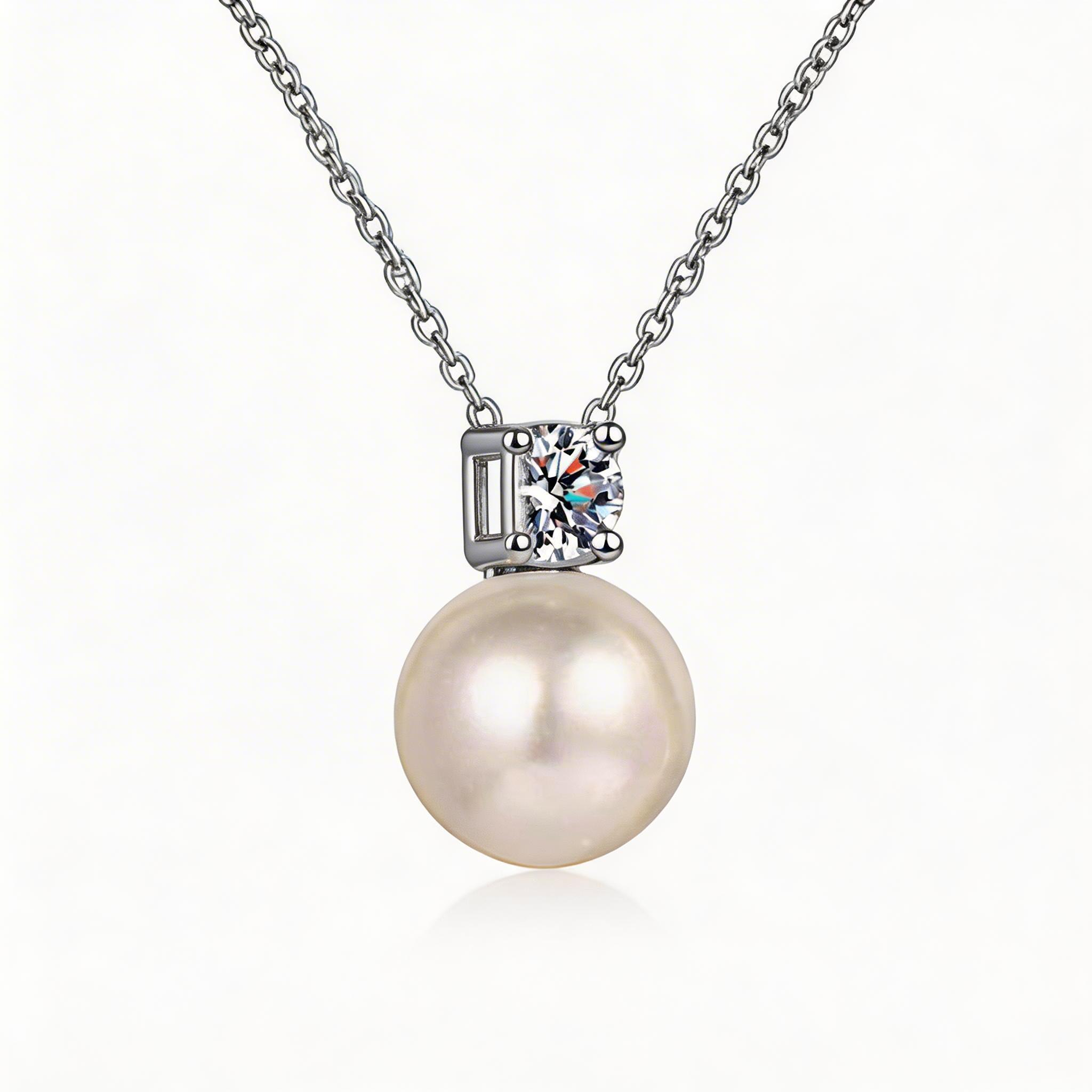 Pearl Drop Sparkle Pendant Necklace