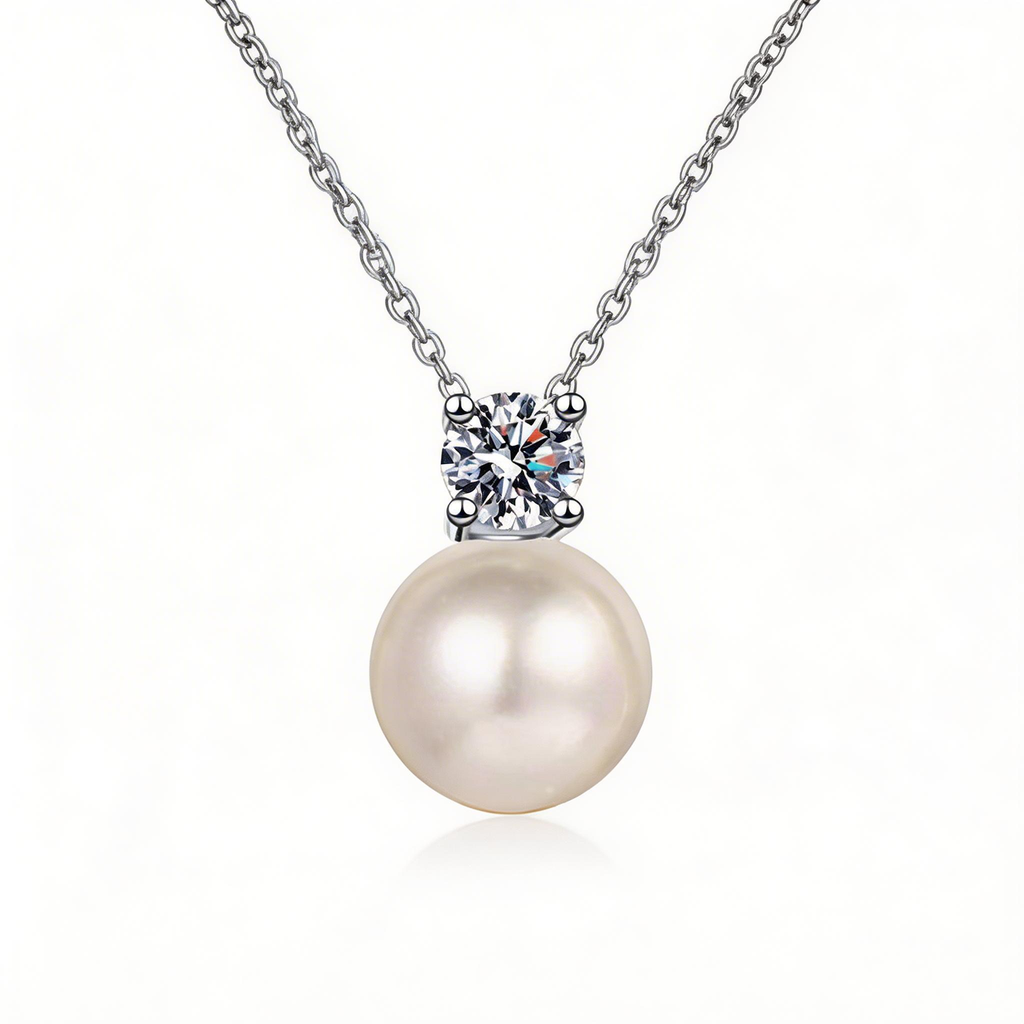 Pearl Drop Sparkle Pendant Necklace