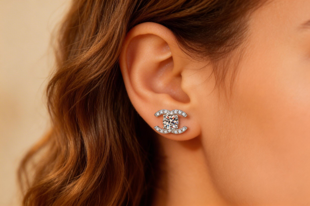 Icon Frame Sparkle Stud Earrings