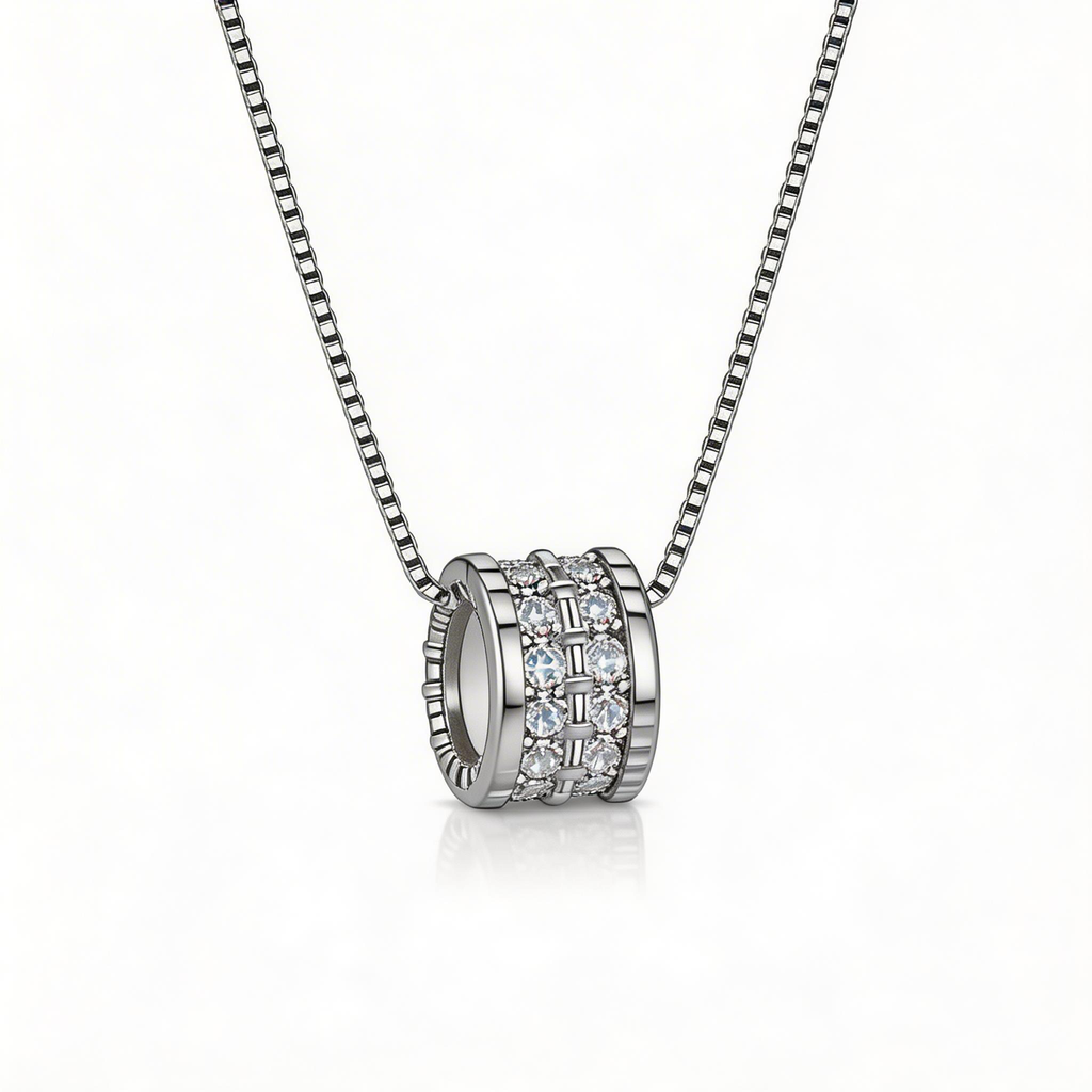 Crown Cushion Sparkle Pendant Necklace