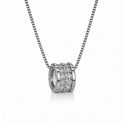 Crown Cushion Sparkle Pendant Necklace