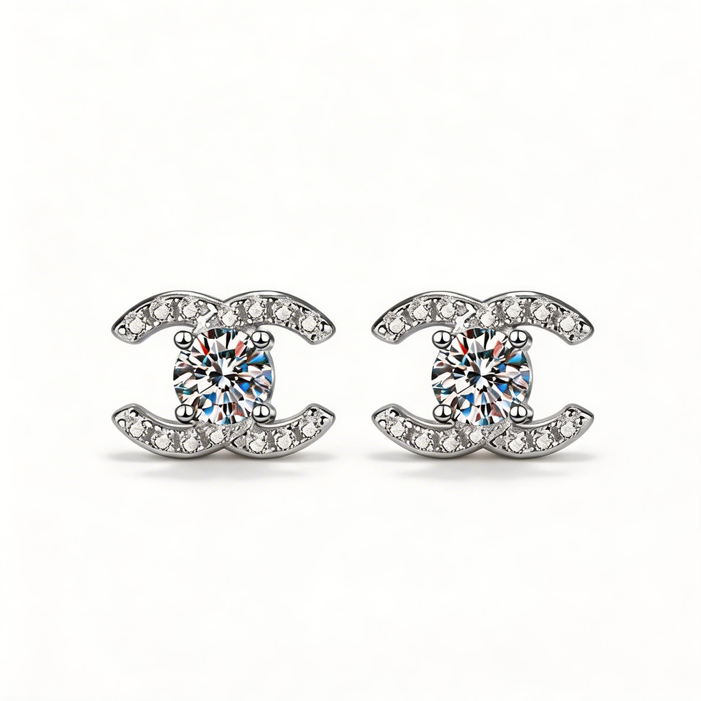 Icon Frame Sparkle Stud Earrings
