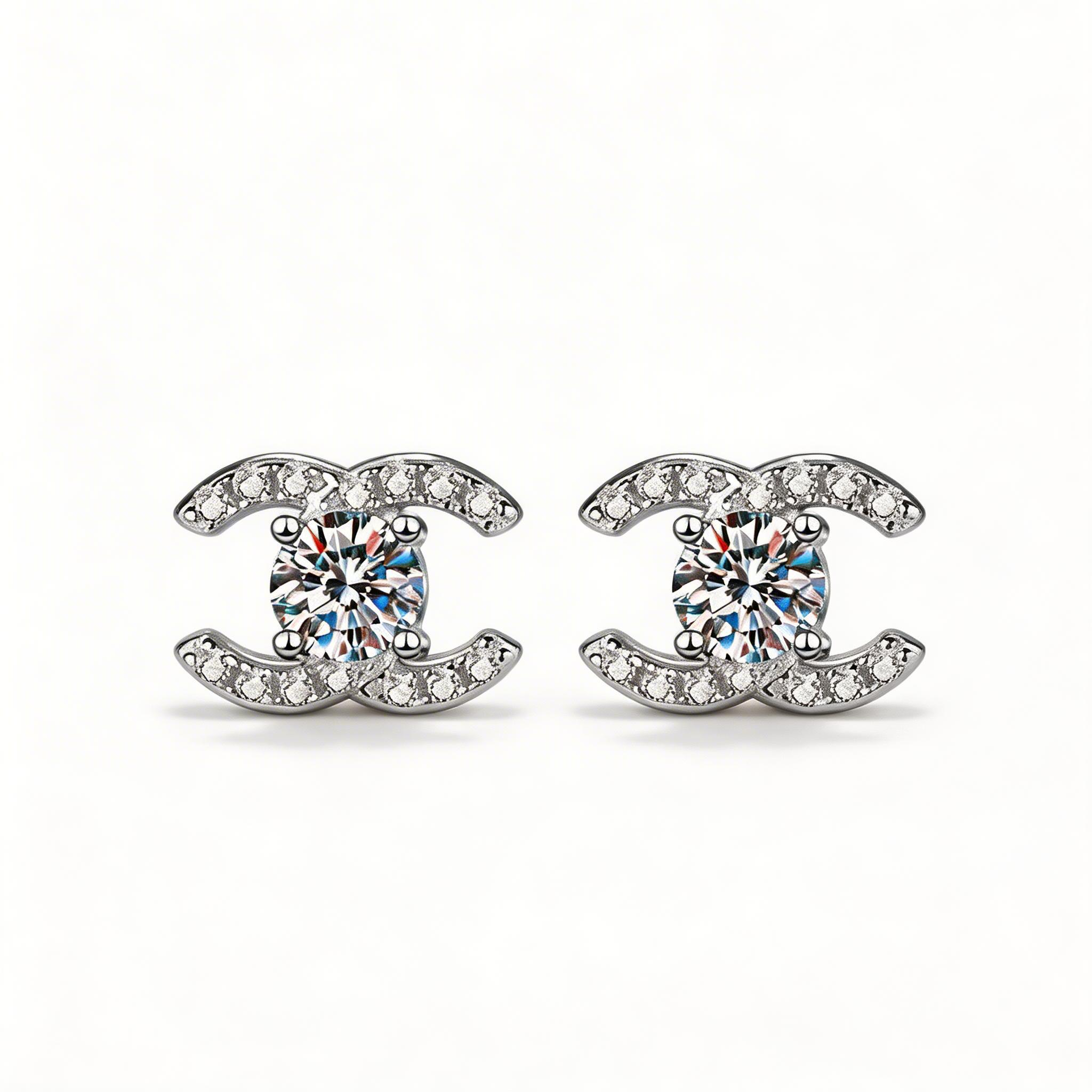 Icon Frame Sparkle Stud Earrings