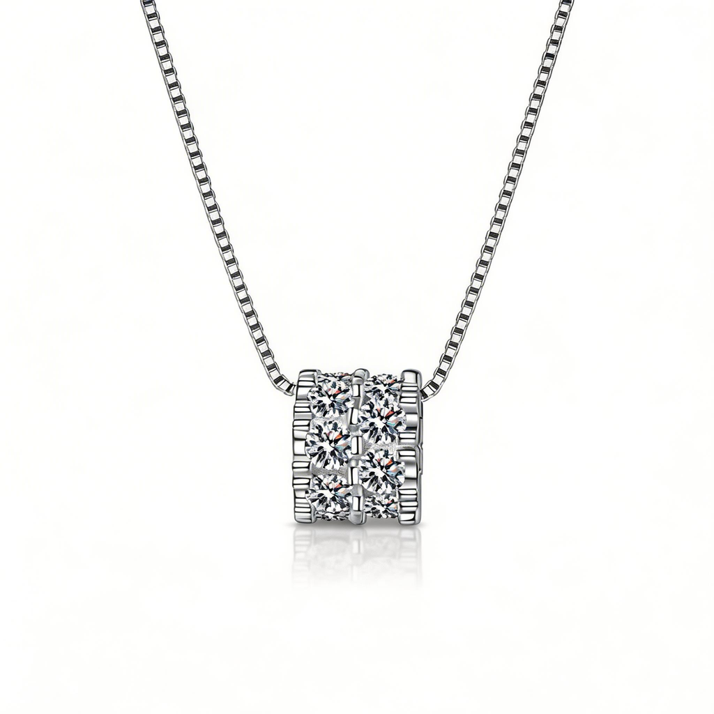Crown Cushion Sparkle Pendant Necklace