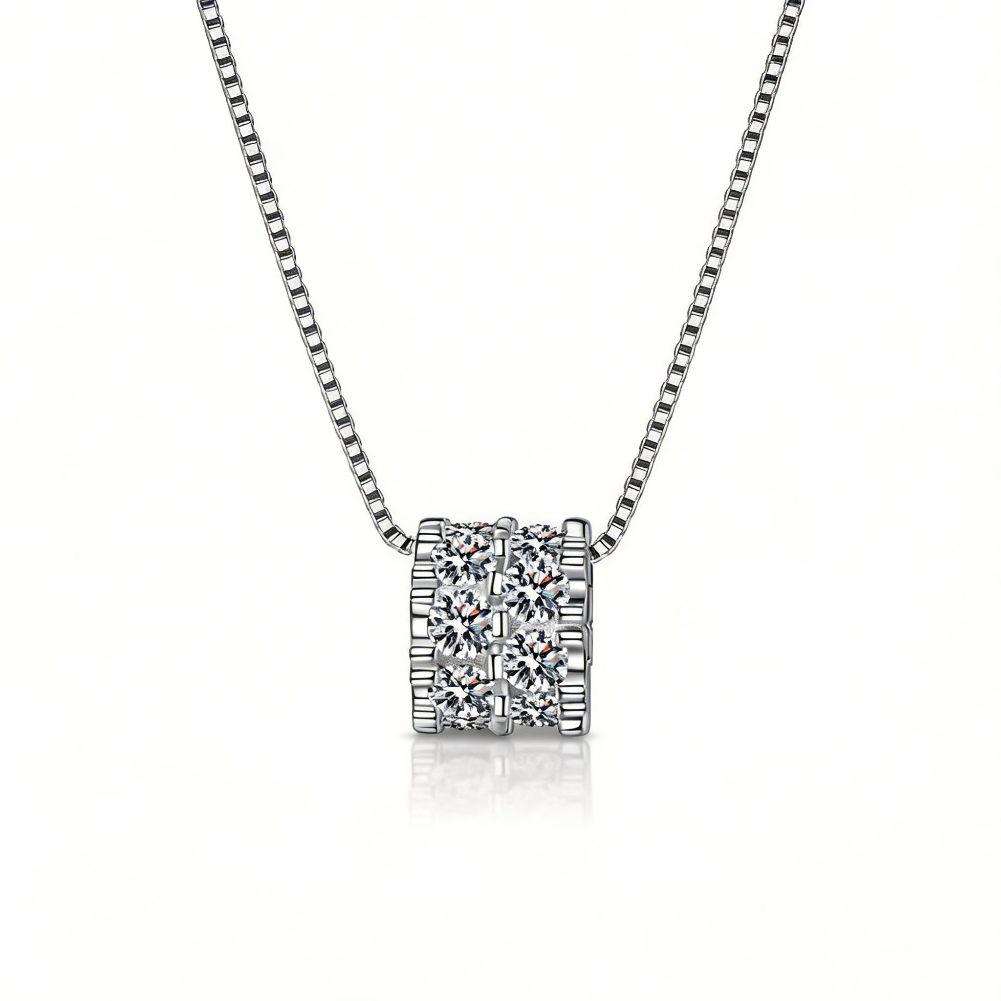 Crown Cushion Sparkle Pendant Necklace