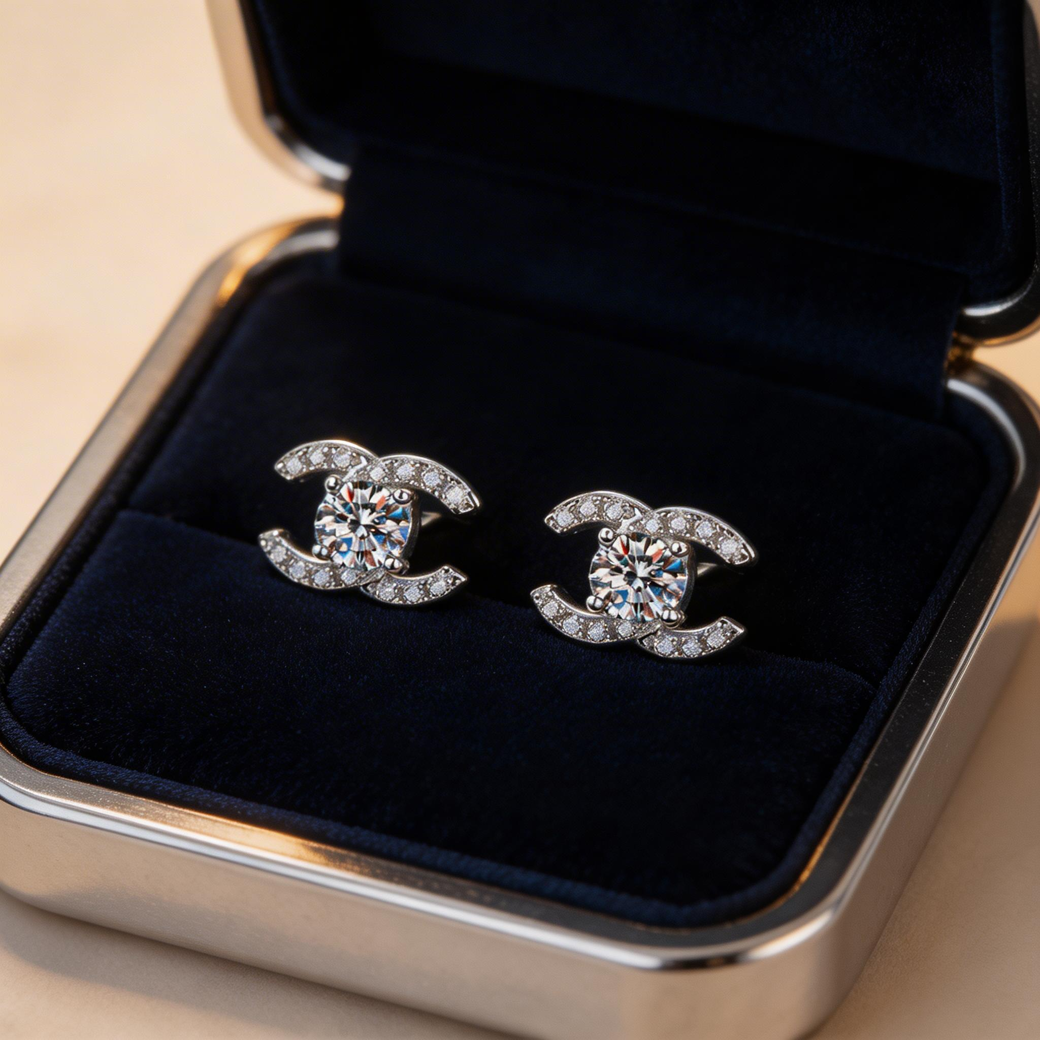 Icon Frame Sparkle Stud Earrings