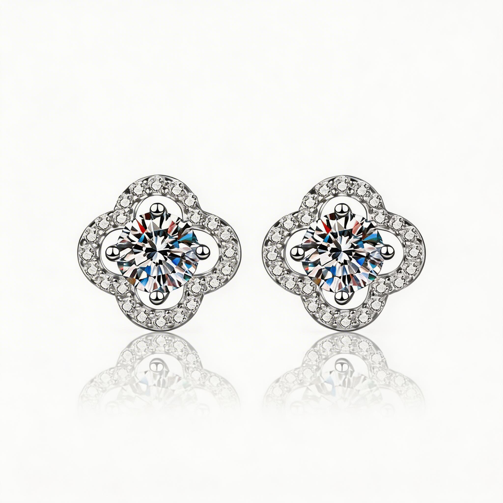 Clover Radiance Stud Earrings