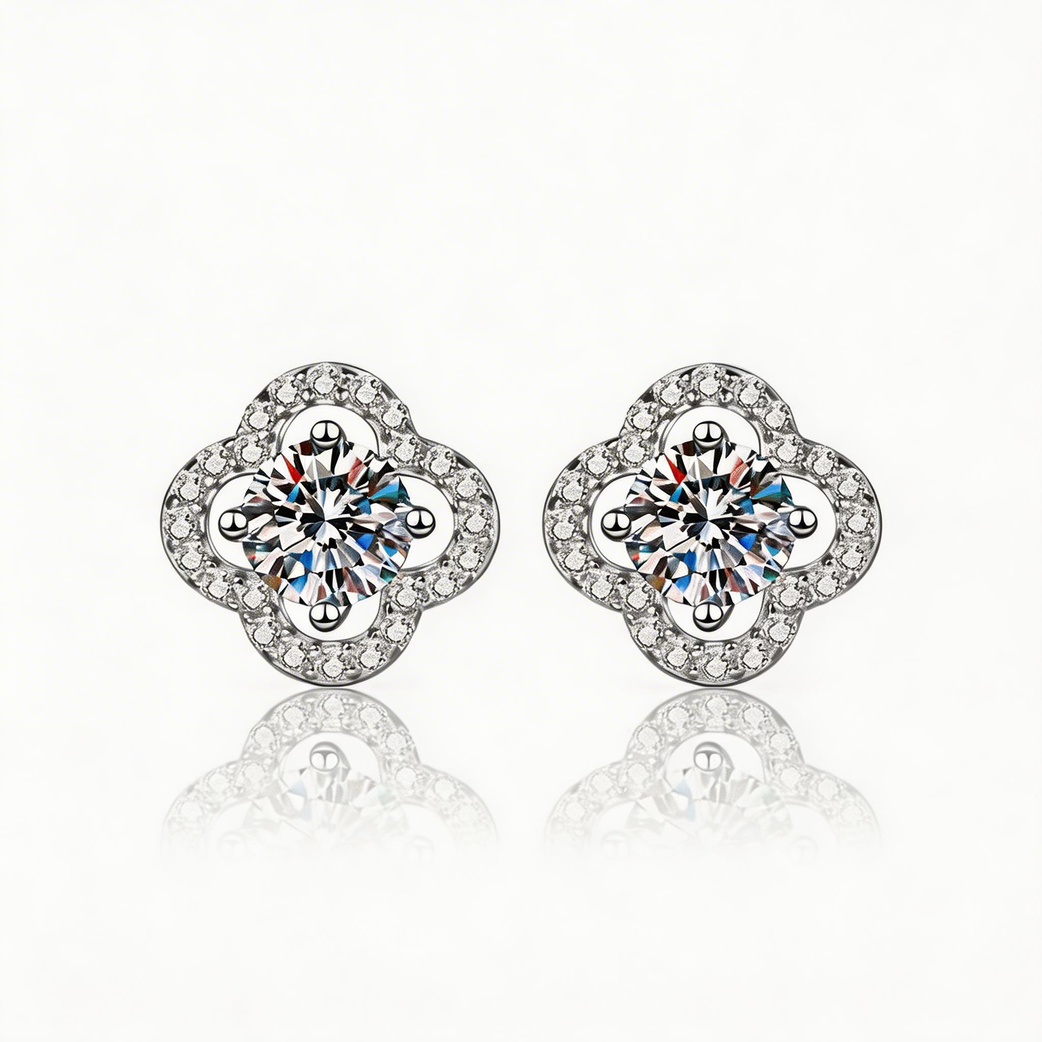 Clover Radiance Stud Earrings