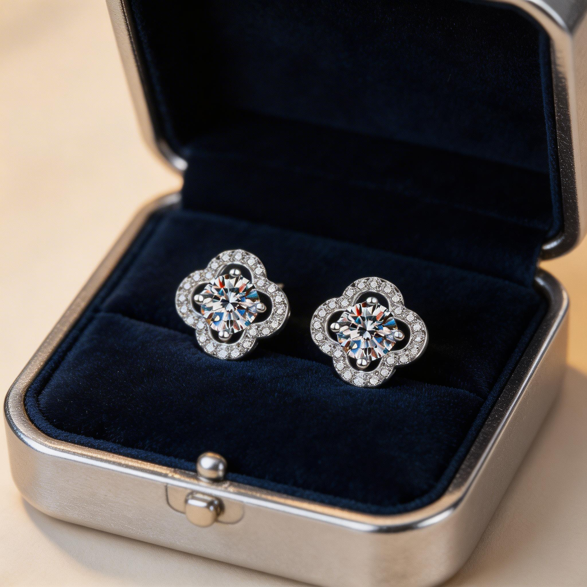 Clover Radiance Stud Earrings